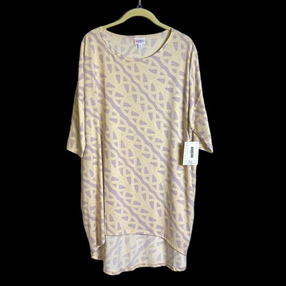 XL Tunic Hi Low Blouse Pastel Comfy Casual Lavender Cream Rope NWT LuLaRoe Irma